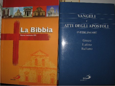 Bibbia Cei nuova versione e i Vangeli interlineare greco latino e italiano